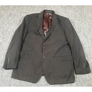 Gino Valentino Zegna Blazer Sz 44R ? Solid Black Wool Silk Super 150s Mens
